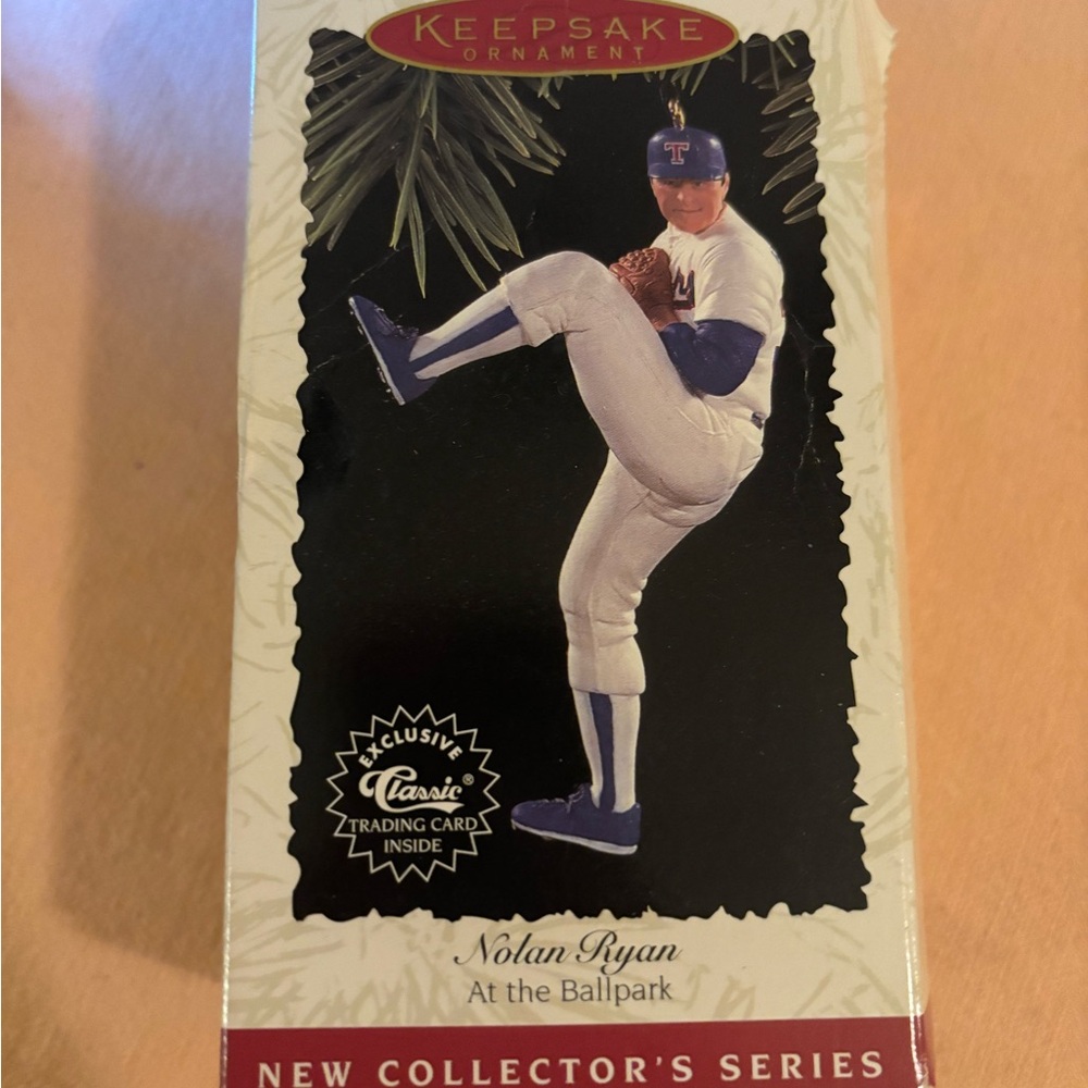 Hallmark Keepsake Ornament Nolan Ryan At the Ballpark #1 Baseball With Card